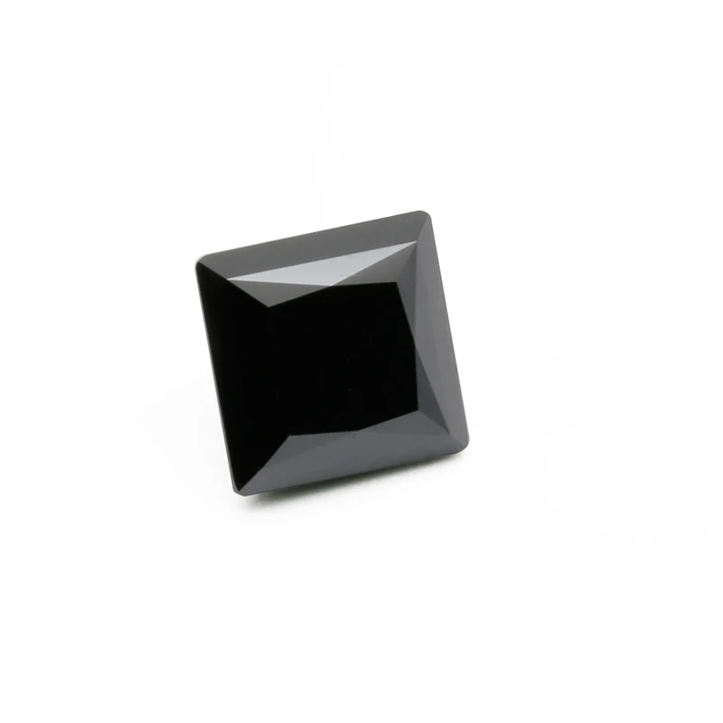 

7*7mm black color square princess cut moissainte stone