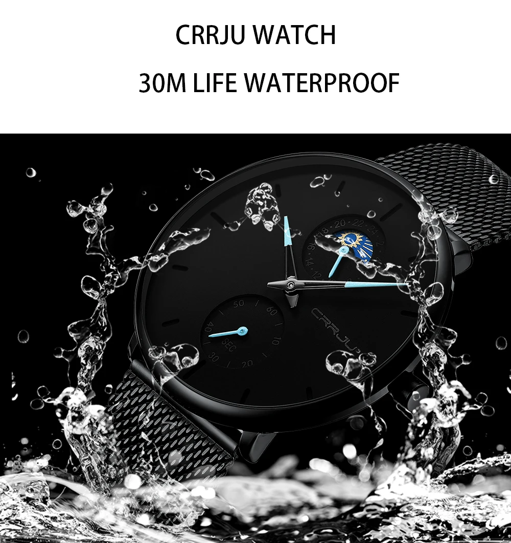 Black Slim  Women Men  Luxury Elegant Dress  es Unisex Ultra Thin Wrist es Para_voghion.com
