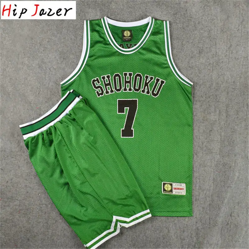 thumbnail image 1 of Cosplay Shohoku10 # HANAMICHI 7 # MIYAGI 11 # Rukawa Kaede camiseta de baloncesto conjunto pantalones cortos deporte equipo de baloncesto uniforme, 1 of 5