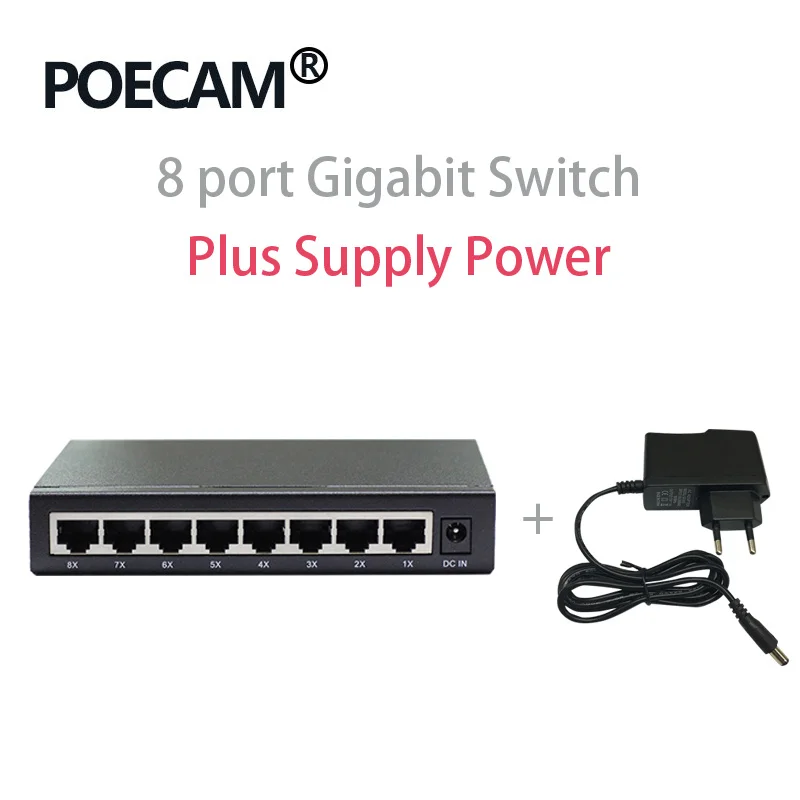 8 Порты и разъёмы сети Ethernet коммутаторы для рабочего стола гигабитный коммутатор