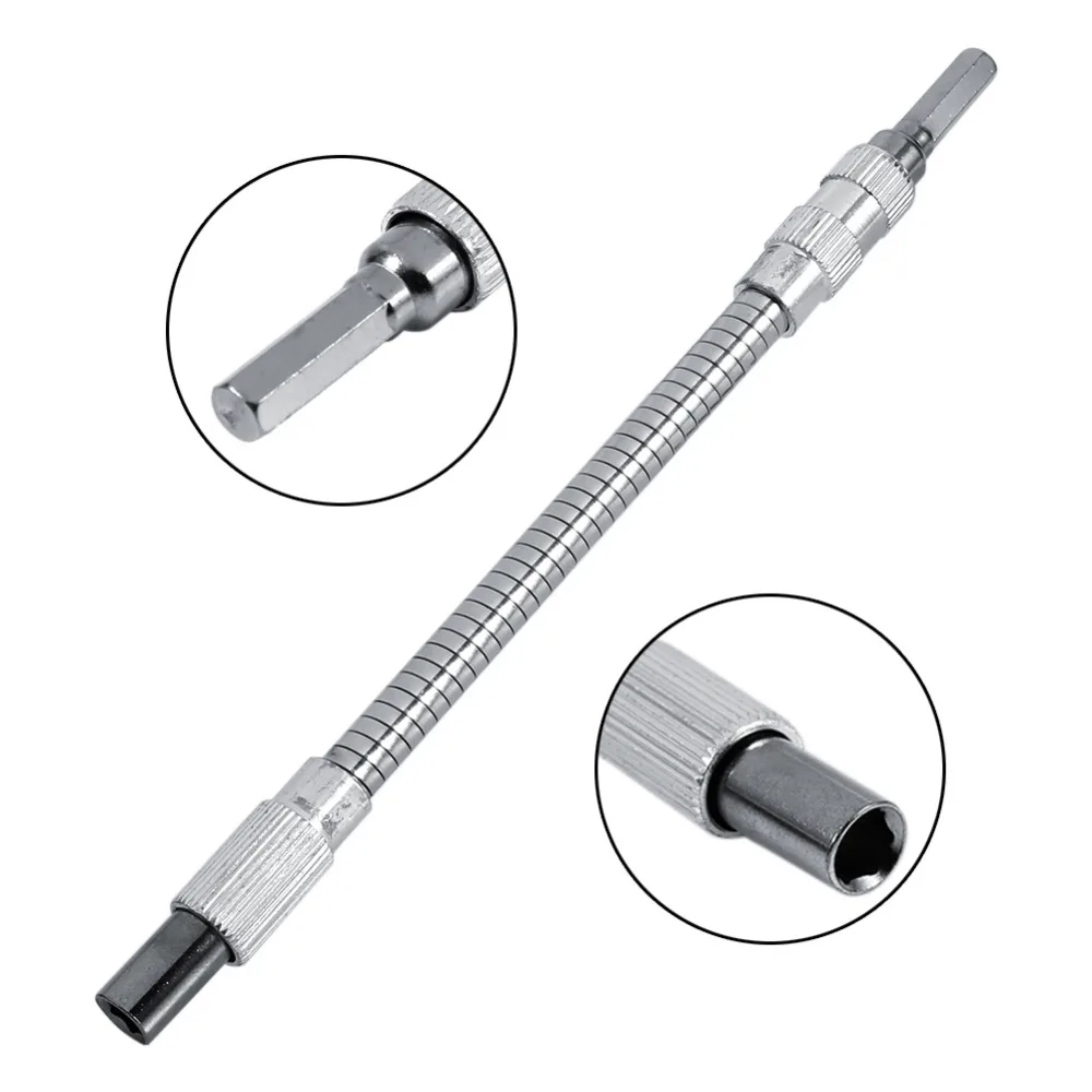 

200mm/7.87" All Metal 1/4" Extension Screwdriver Drill Bit Flexible Shaft Bit Holder Connecting Link