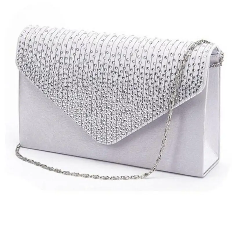 

bague femme Ladies Large Evening Satin Diamante Ladies Clutch Bag Party Envelope Bag sacos para as mulheres 2018 5.568