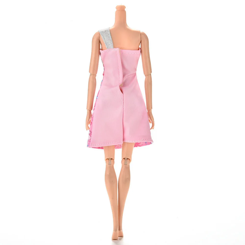 Коллекция 2017 года лоскутное платье на одно плечо с принтом сердца для кукол