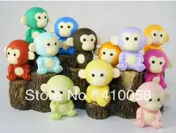 Бесплатная доставка Симпатичные животные обезьяна ластик 20 шт./лот Творческий школьники канцелярские ластик
