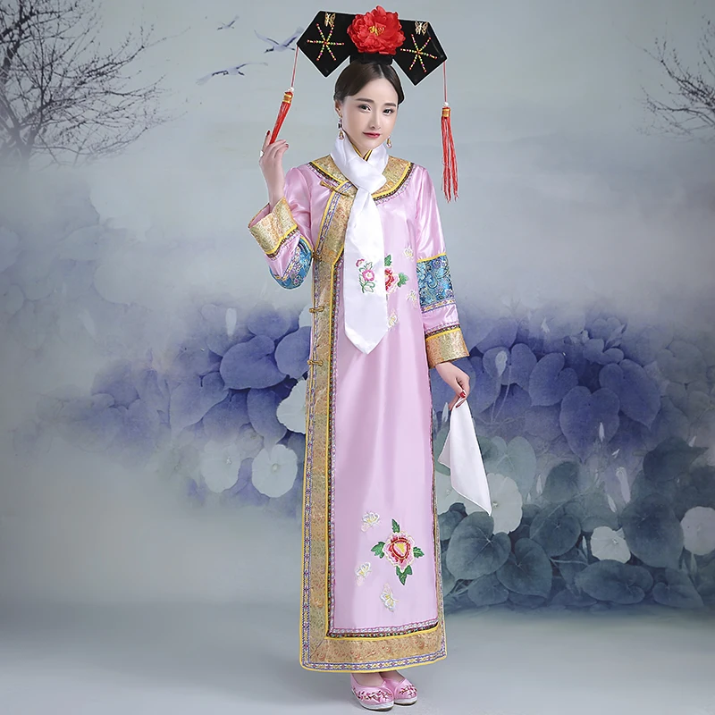 5 цветов Вышивка девушка Принцесса Династии Цин женский Костюм Hanfu древний суд платье для косплей сценическое