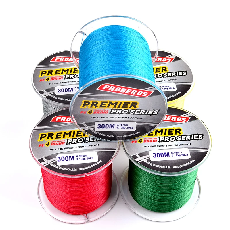 330 متر خط الصيد المتعددة الشعيرات pe مضفر الصيد خط 4 المدرجات 8LB-100LB 300 متر مضفر خط الصيد سوبر قوية pe خط
