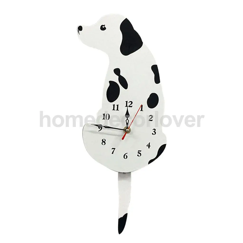 Cartoon Acrylic Wagging Tail Dog Innovative Home Cafe Bar Shop Wall Clock Cute Puppy Animal Decor Props Timen Watch	