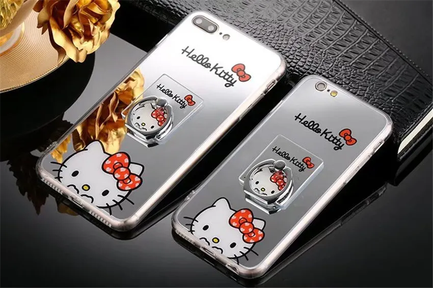 Note 8 note 9 для samsung S9 Чехол samsung note 8 9 зеркальный мультяшный hello kitty кольцо держатель чехол для телефона для samsung S9 Plus S8 чехол