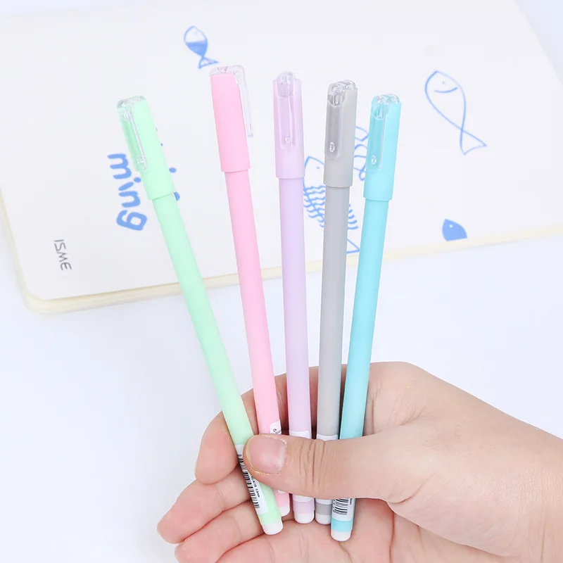 

0.5mm Cute Kawaii Frosted Plastic Gel Pen Lovely Macaron Marker Pen For Kids Gift School Supplies Materials Student 3133
