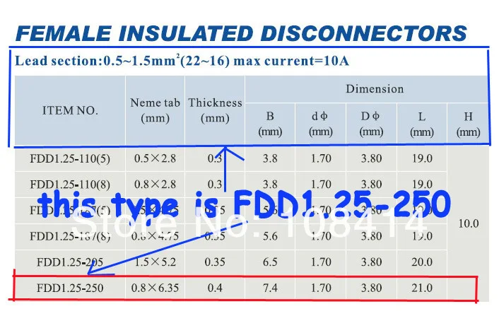 Свинцовый выбор 22~ 16AWG Solderless Женская ОБЖИМНАЯ Изолированная клемма и разъемы