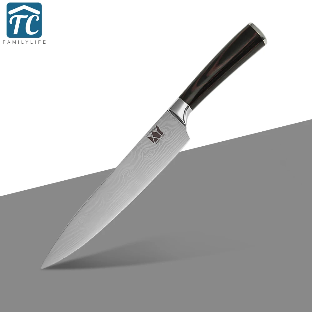 Cleaver 8" Damascus Steel Knives Japanese Kitchen Knife 7Cr17Mov Ultra