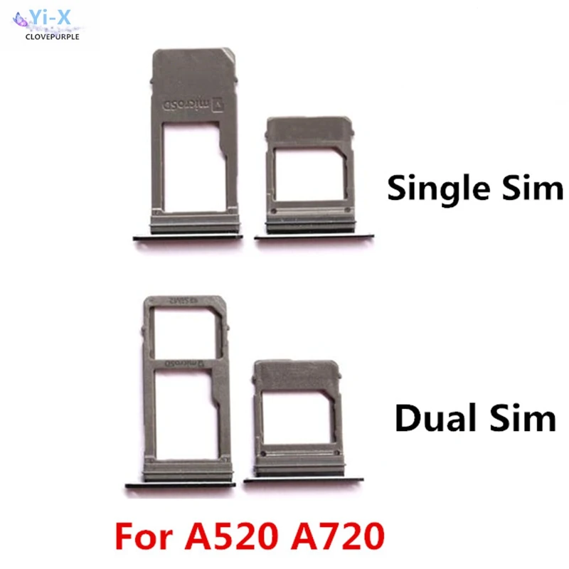 Лоток для одной/двух SIM карт слот Micro SD держатель адаптер Samsung Galaxy A520 A720 A5 2017 A7