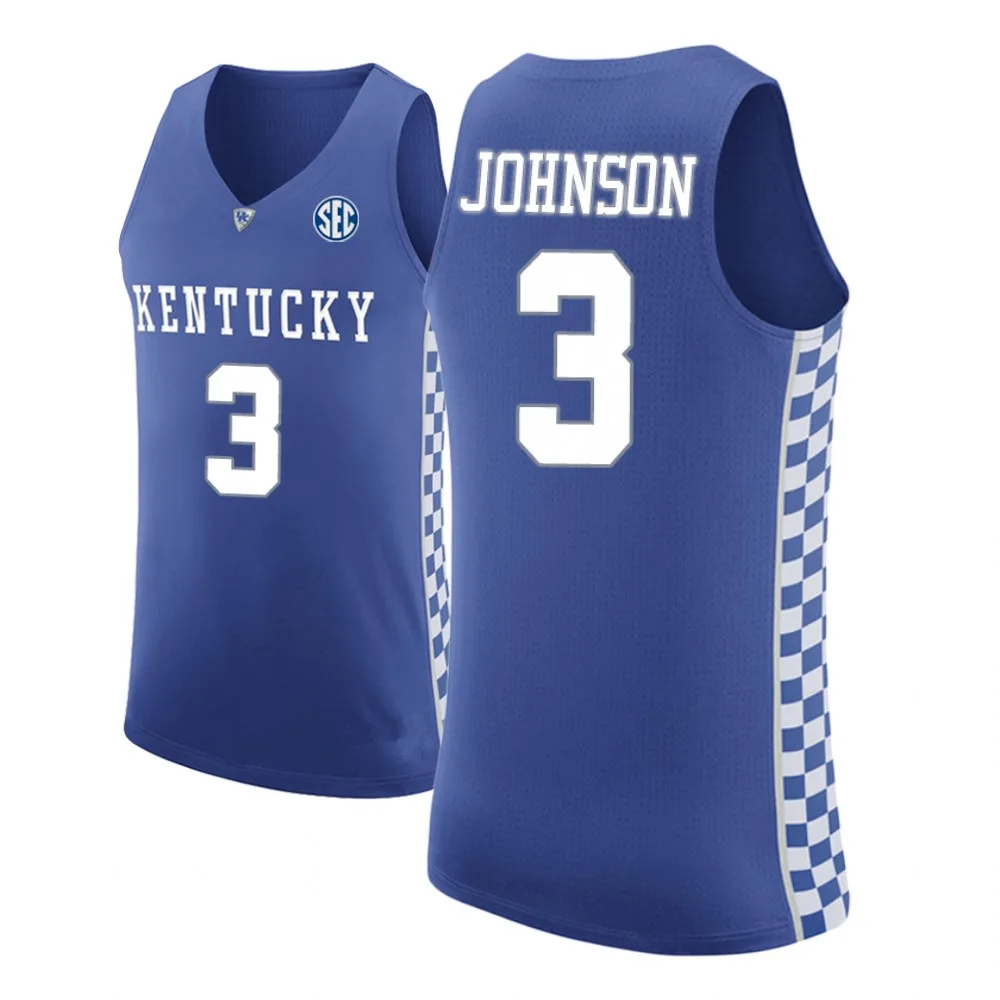 

3 Keldon Johnson Kentucky Wildcats College Throwback mens Basketball Jersey Embroidery Stitched Customize any name number