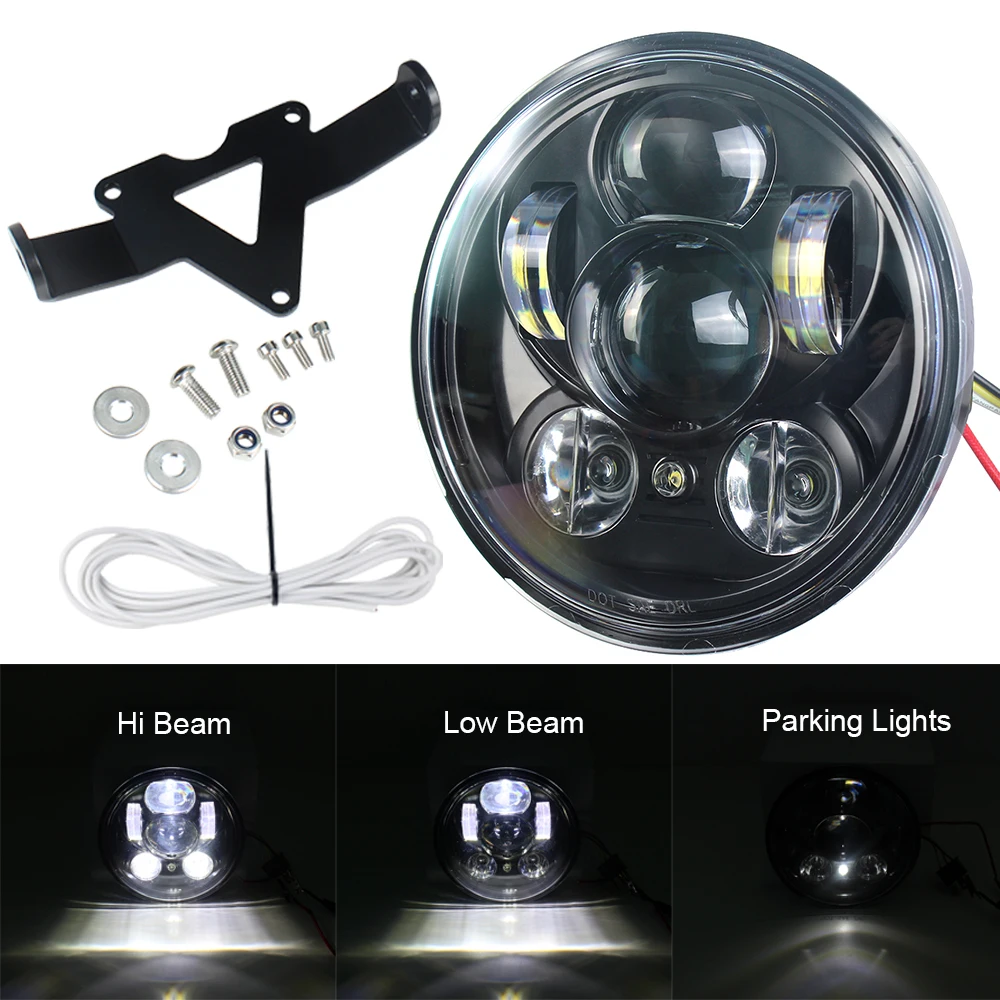 

5.75 inch LED Headlight Hi Low Beam Parking Light with Bracket for Yamaha Bolt Raider Stryker SCR950 Warrior