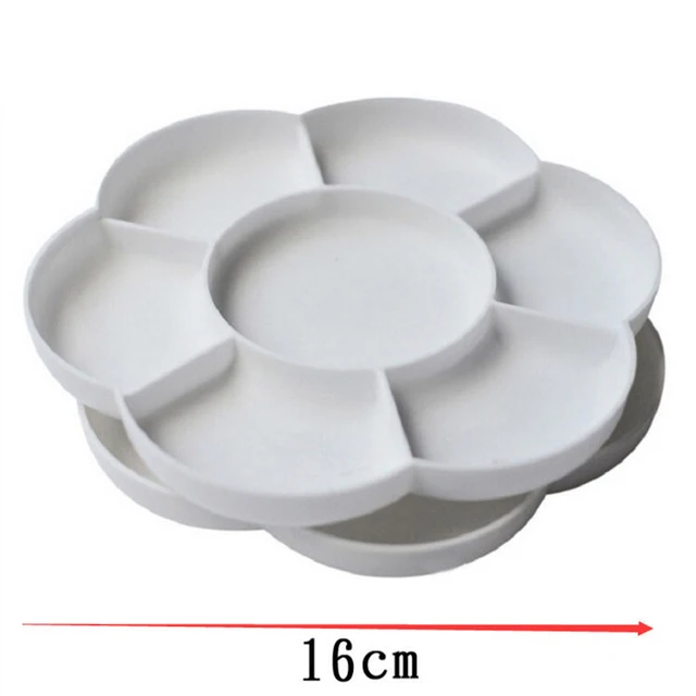 1 Plum Blossom Palette Seven-grid Water-Powder Palette Pigment Double Cover Available Diameter 16 cm Artistic supplies Painting 4