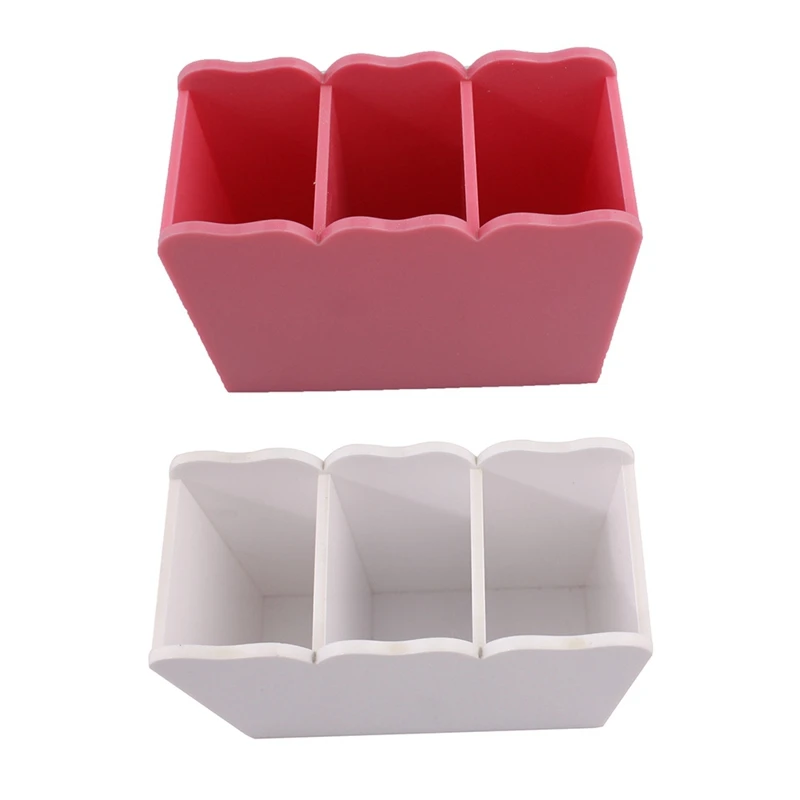 

Acrylic 3 Slots Nail Art Tools Holder Nail File Buffer Brushes Organizer Storage Case Box