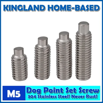 

M5 DIN915 Hex Socket Flat Head Set Machine Screws With Dog Point 304 Stainless Steel DIY Repair Fastening Screw