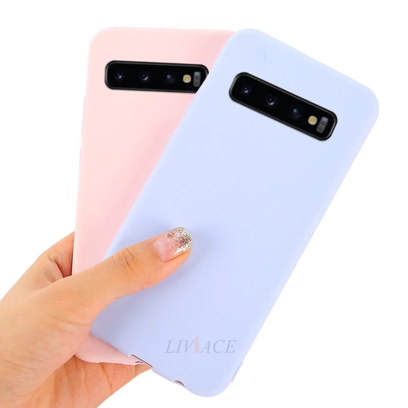 

candy color silicone phone case on for samsung galaxy s10 5G s10e s10 plus s9 s8 s7 s6 edge soft tpu back cover coque