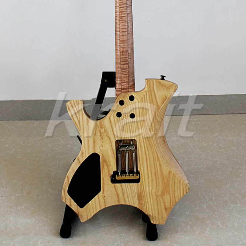 Безголовая гитара ebony fanned fret электрическая гитара ash body Camphor Burl Топ вверх вниз тремоло