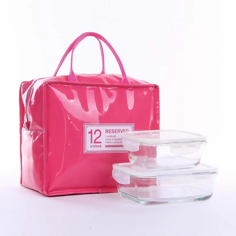 

Portable Insulated Thermal Lunch Bottle Cooler Box Carry Tote Storage PU Fashion Bag Picnic Case Cooler Bags