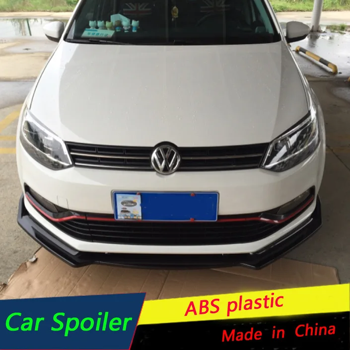 

For Polo Front Bumper Diffuser Protector For 2014 2015 2016 2017 Volkswagen Polo Body kit bumper rear shovel lip rear spoiler