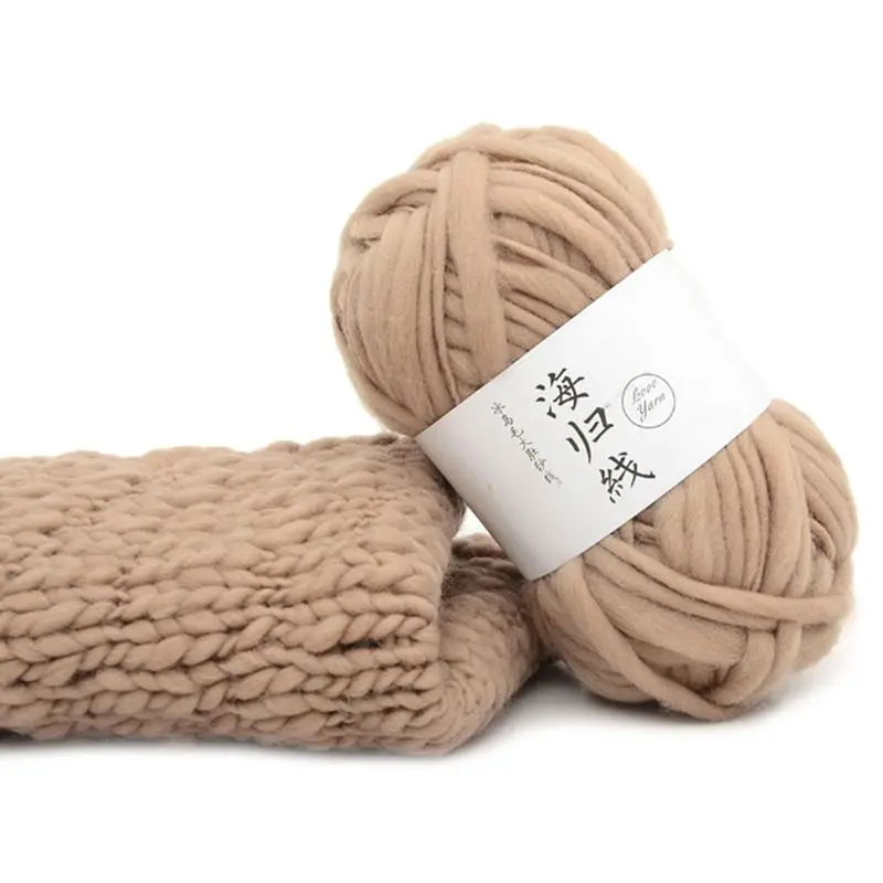 Грубая шерсть DIY мягкие шарфы свитера ручной вязки крючком натуральные нити - Цвет: 18