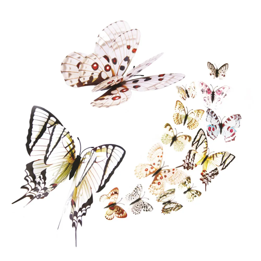 Plastic Wall Stickers Creative three dimensional Butterfly Art Home Living Room Background Stickerss|Наклейки на стену| |