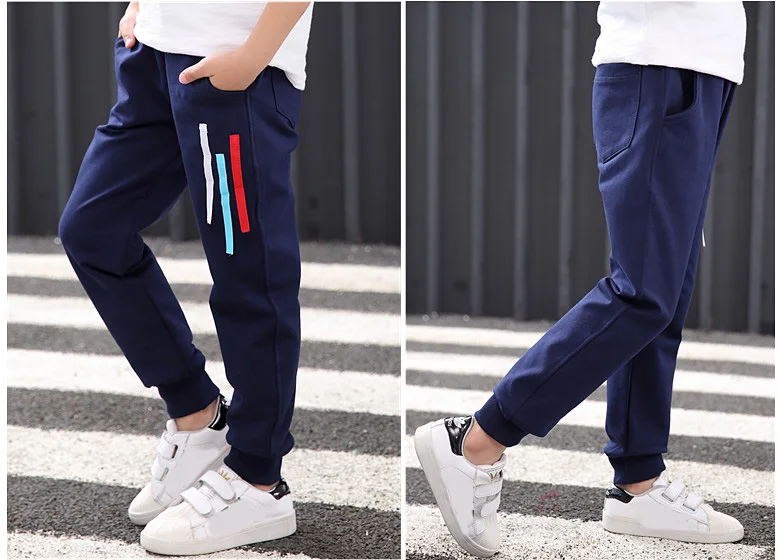 Штаны для мальчиков спортивные хлопковые брюки с надписями одежда для маленьких мальчиков Pantalones От 4 до 14 лет повседневная детская одежда