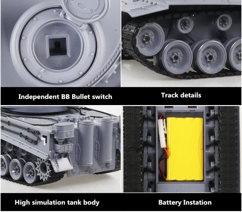 Немецкий тигр 2A6 боевой симулятор армейский Военный Радиоуправляемый Танк 1:18 2,4G Радиоуправляемый танк с функцией дыма и звука и BB пуля и светильник