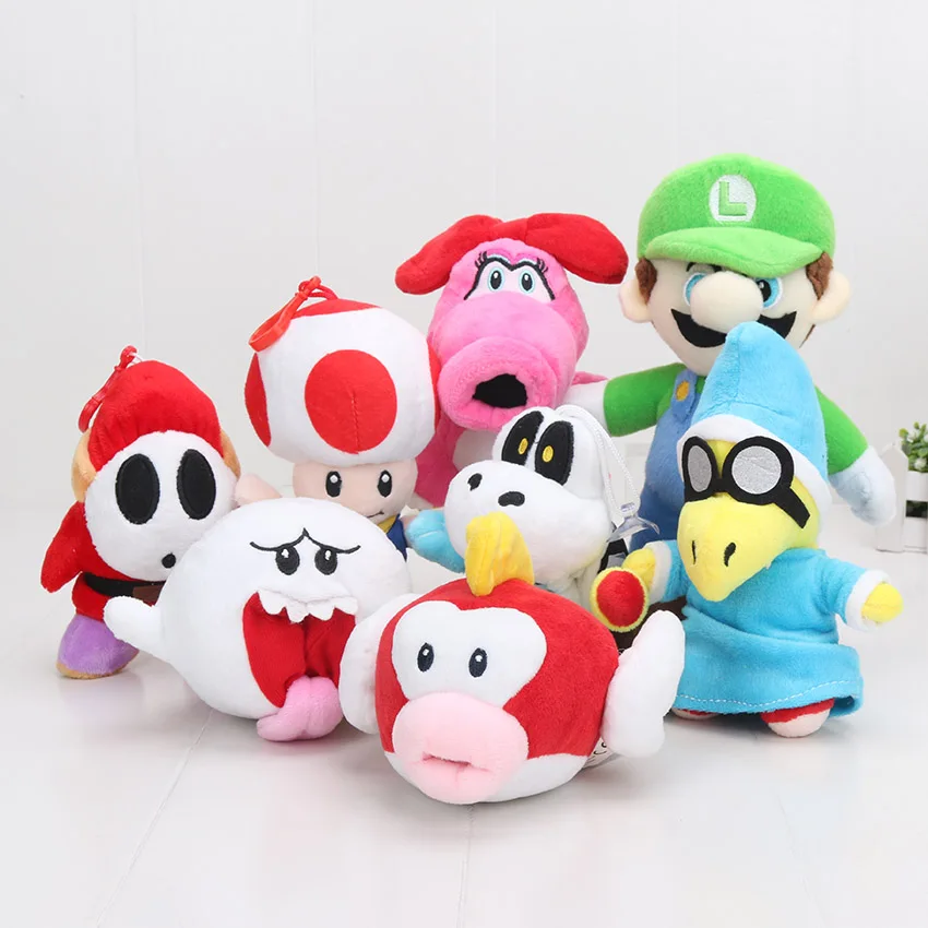 

Super Mario Bros Plush Toys Doll 15cm-25cm Super Mario Bros Mario Luigi Shy Guy Birdo Boo Dry Bones Stuffed Plush Toy