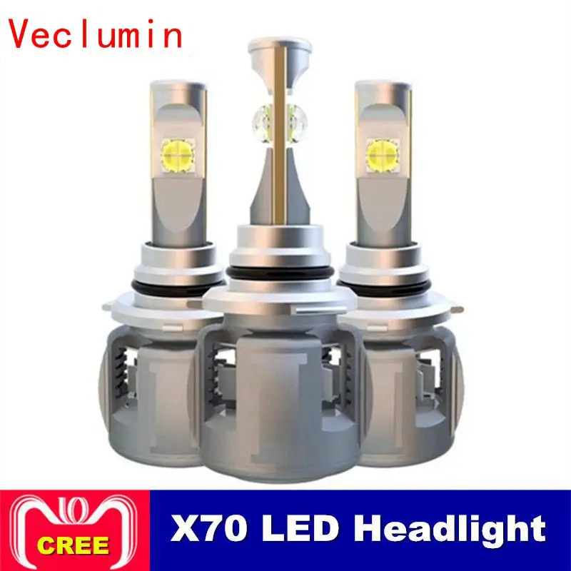 2 шт. X70 H4 H7 H1 9005 9006 фонарь H11 H8 D1S D2S D4S hp светодиодный чип лампы 120 Вт 6000 лм фары