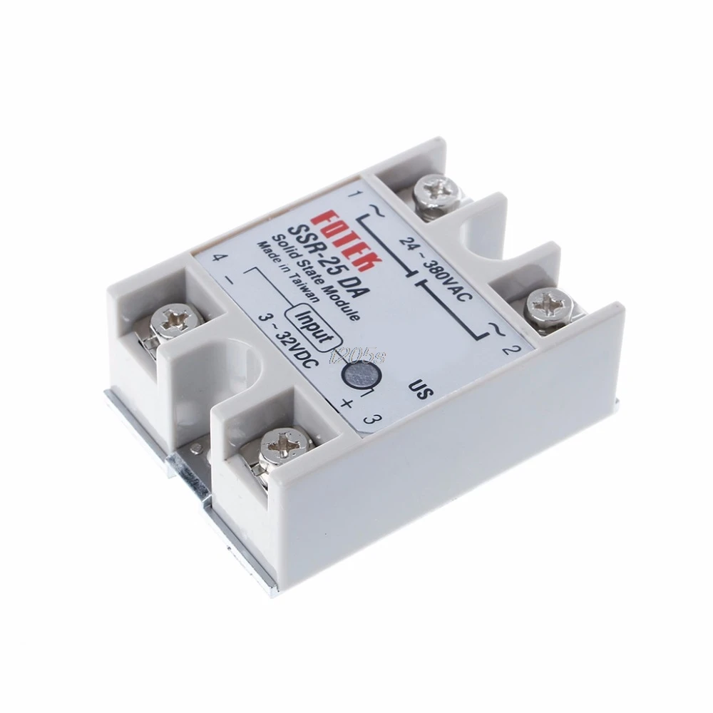 Solid State Relay Module SSR 25DA 25A 250V 3 32V DC Input 24 380V AC
