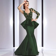 2017 elegante Lange Mutter der Braut Mermaid Abendkleider für Frauen Spitze Applique Partykleider Robe de Soiree kleider