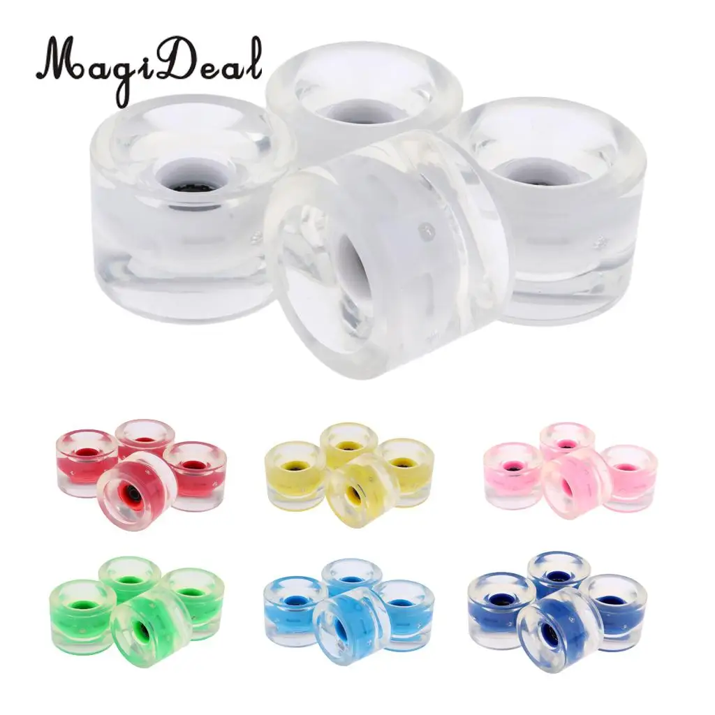 4 Pieces Longboard Skateboard Scooter Wheels 70mm Light Up Outdoors Skateboard Accessories Repair or Rebuilding Kit