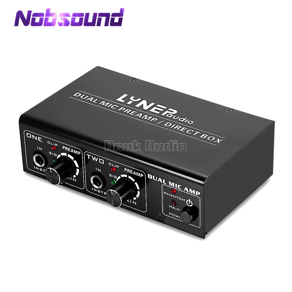 Nobsound Mini préamplificateur de Microphone à 2 canaux, double micro, préampli, guitare