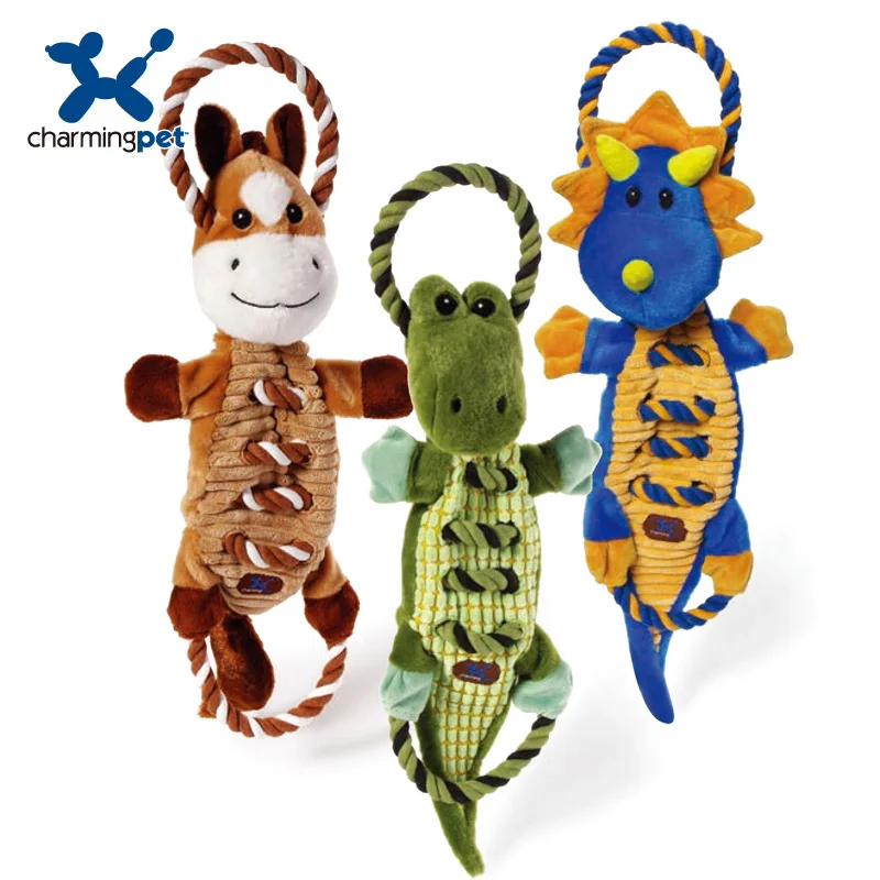 

Charmingpet pet dog toys Dinosaur Horse crocodile pet training Squeak Toys
