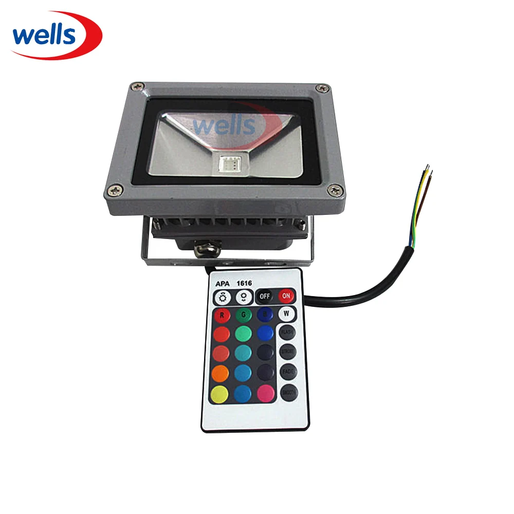 

10W RGB LED Outdoor Flood Light Waterproof Multicolor + 24key IR Remote 85-265V