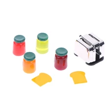 Классические кухонные игрушки Мини 1:12 Кукольный дом миниатюрная хлебопечка и джем ломтики хлеба для кукольного дома Декор Аксессуары