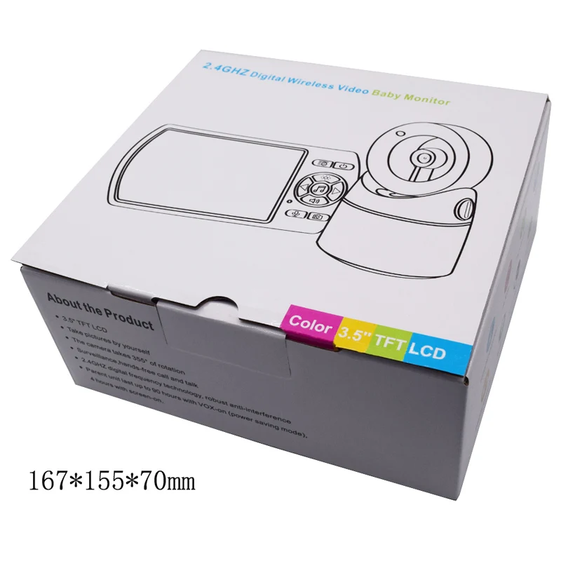3.5 LCD Color Baby Monitor Video Nanny Security Camera Two Way Talk Temperature Monitoring (7)