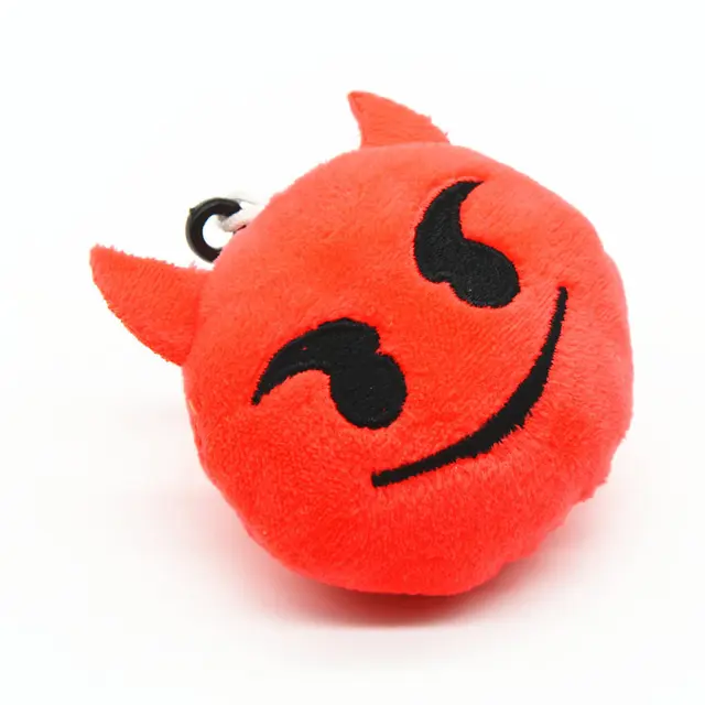 Buy Hot Sale Lovely Key Shape Emoji Smiley Demons Kiss Key Chain Soft Toy Gift
