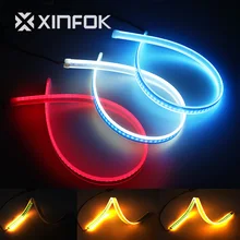 Водонепроницаемый последовательный поток сигнала поворота автомобиля СИД DRL Белый Красный лед-синий дневной свет дневные ходовые огни