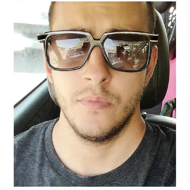

2018 NEW Square Frame Vintage Sunglasses Women Oversized Big Size Sun Glasses for Men Female Shades Black UV400 Eyewear FML