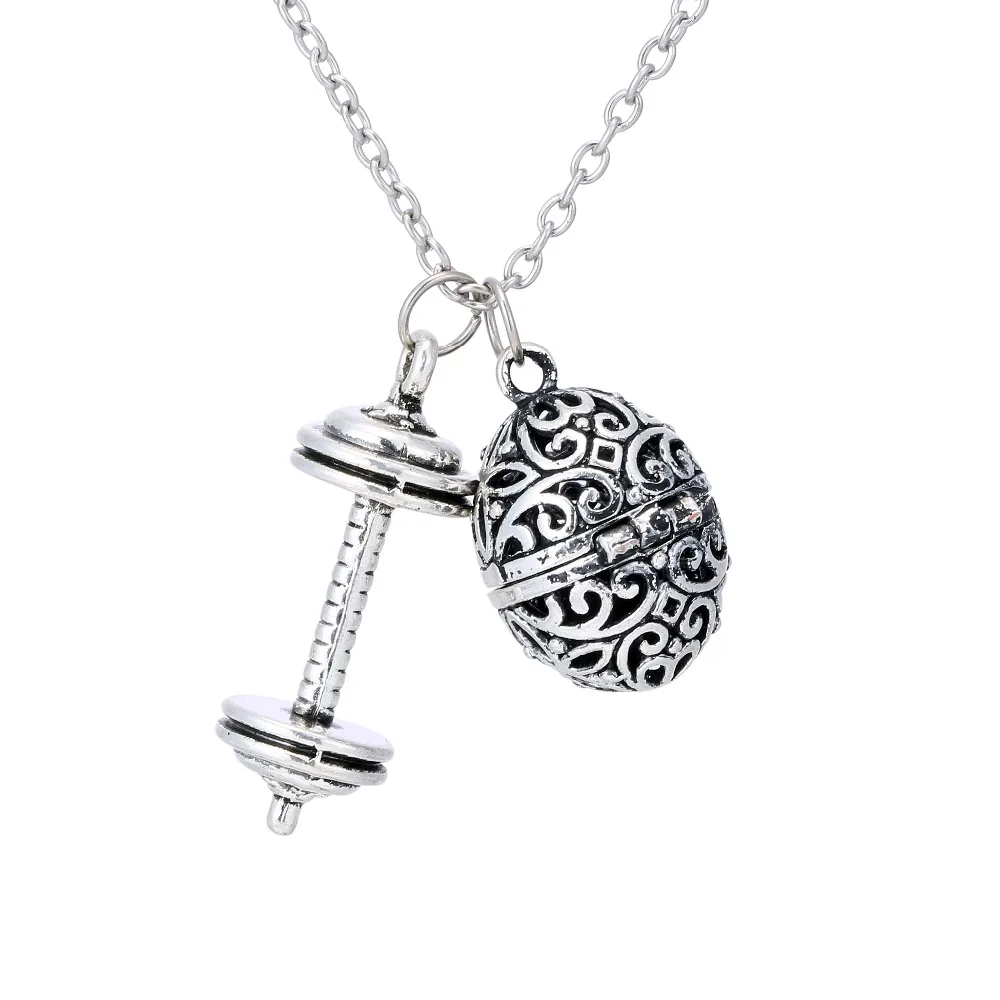 

Men Women Sport Weightlifting Collar Bodybuilding Necklaces Aromatherapy Perfume Essential Oil Diffuser Lava Stone Necklaces