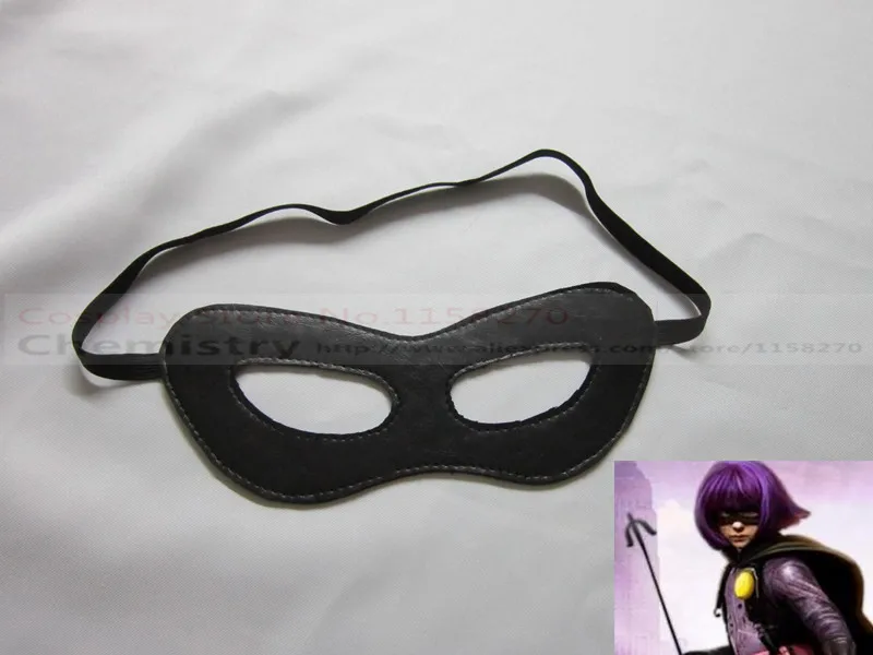Movie Kick Ass Hit Girl Black faux Leather Eye Mask Cosplay Accessory