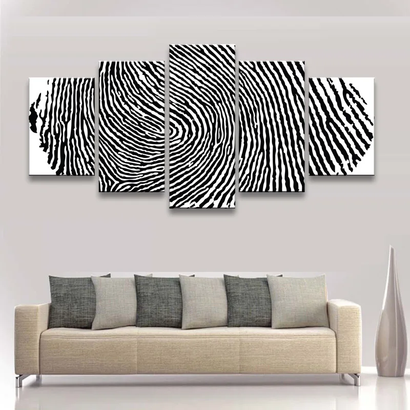 5 pieces high-definition print fingerprint canvas oil painting poster and wall art living room picture RW-065  (5)