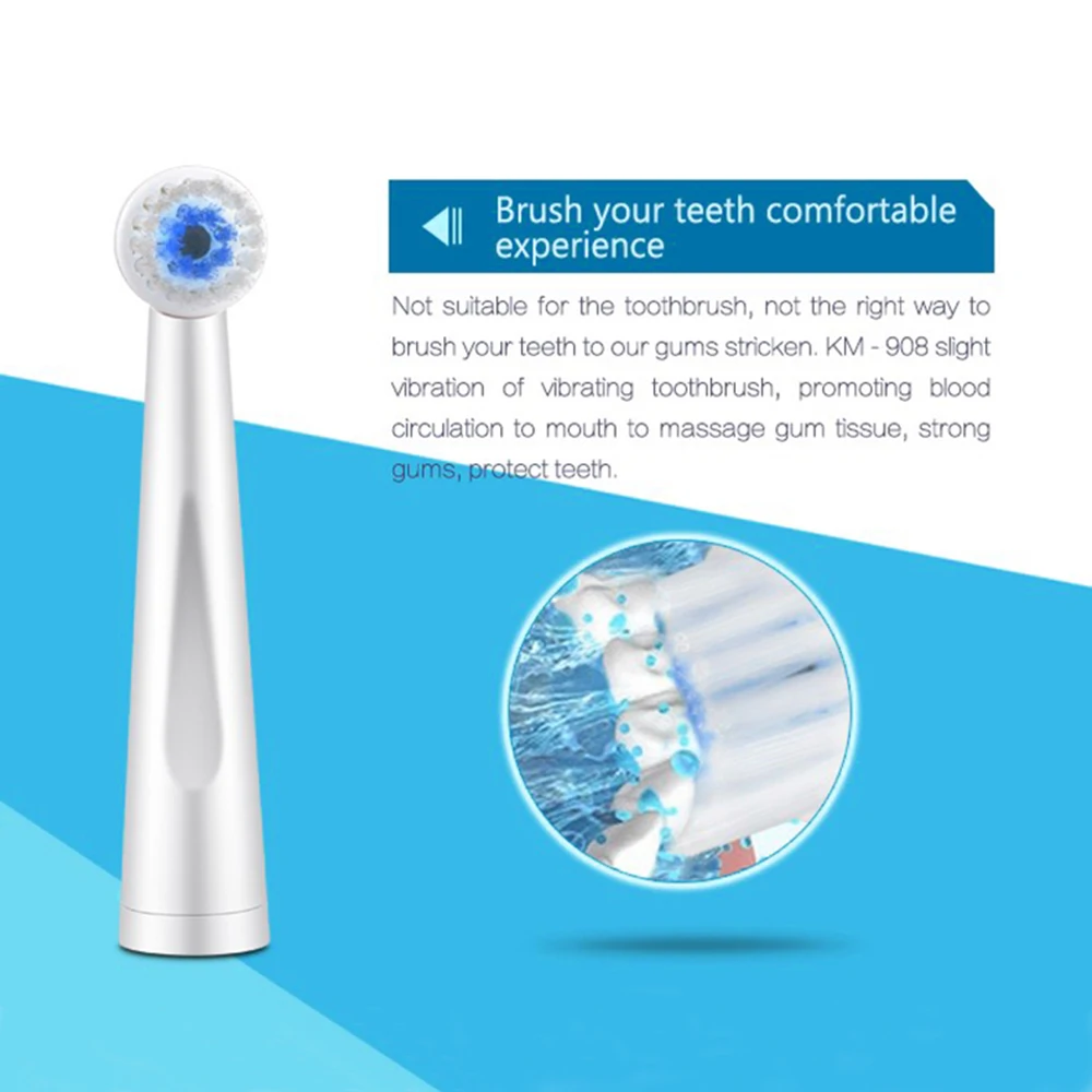 Kemei 908 Smart индуктивной Перезаряжаемые автоматический Зубная щётка замены головки, гигиена полости рта, уход за зубами 4
