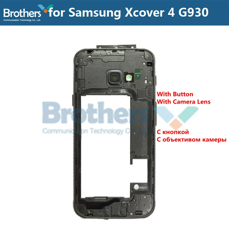 Полный корпус для samsung Galaxy Xcover 4 G390 средняя рамка с кнопками для объектива камеры для samsung G930 задний Чехол - Цвет: Middel frame Buttons