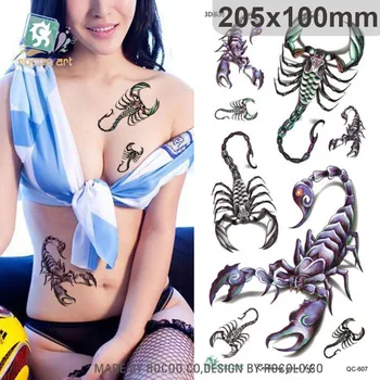QC-607/New fake Scorpion tattoo design temporary waterproof large body tattoo sticker big new 1 piece temporary tattoo sticker mechanical design full flower tattoo with arm body art big large fake tattoo sticker