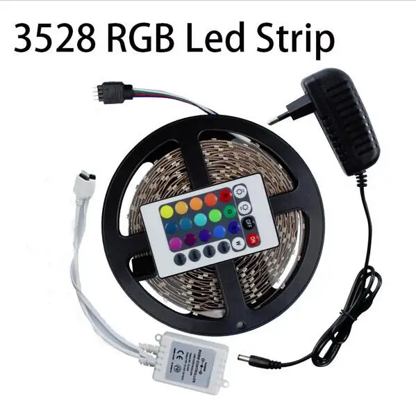 SMD 3528 5 M 300led RGB Неон Светодиодная лента водонепроницаемая или не Водонепроницаемая наружная световая лента контроллер ленты DC 12 V адаптер