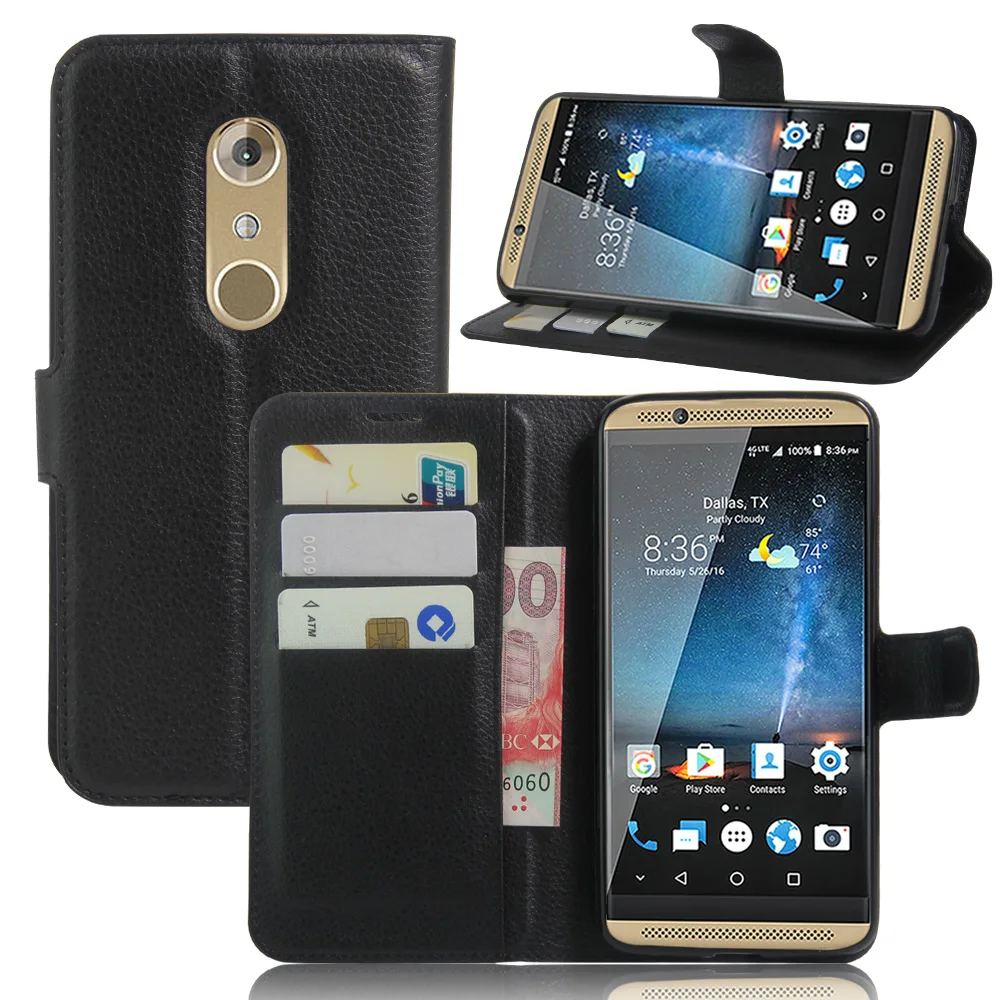 Модный кожаный флип-чехол для телефона ZTE Axon 7 с подставкой и бумажником чехол